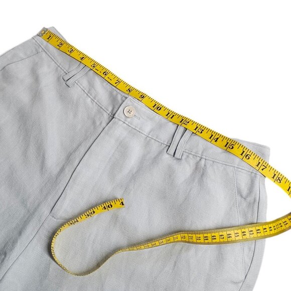 PAIGE Womens Devanne Short, High Waist, Trouser, Linen Blend, Dove Grey, Size 12 - Picture 2 of 9